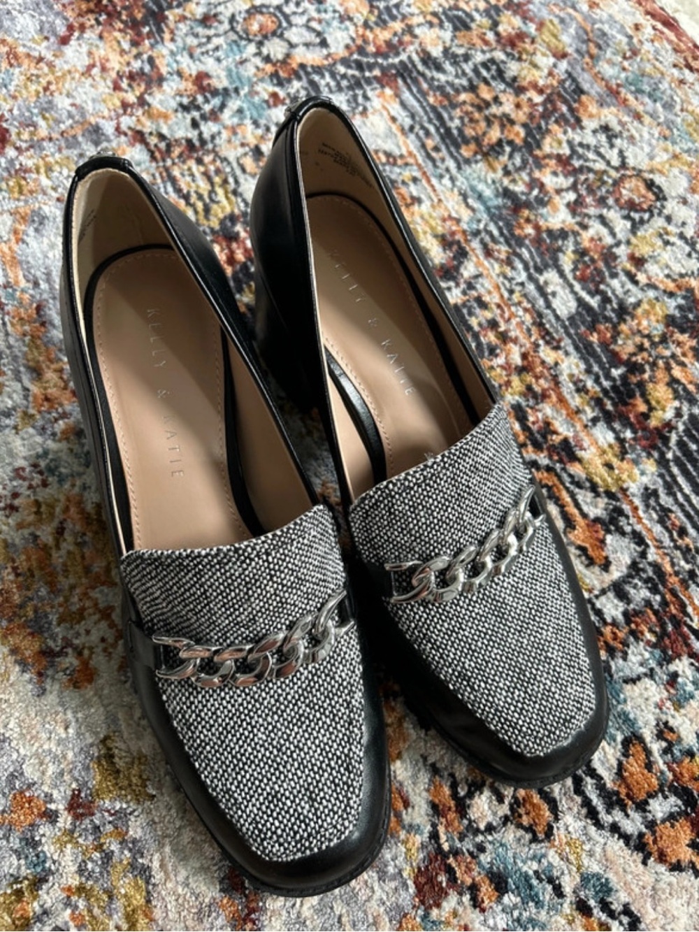 Kelly & Katie Size 8 Silver Buckle Workwear Office Mule Pump Loafers